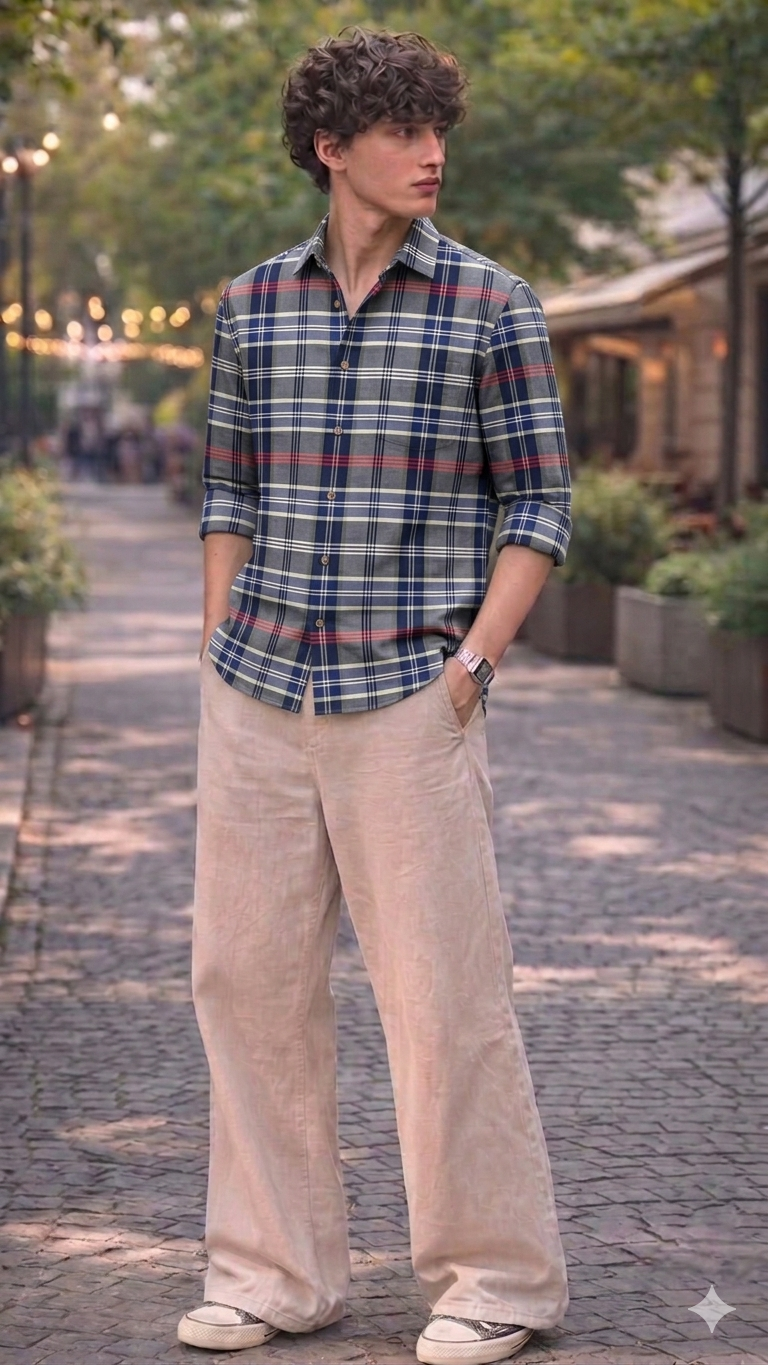 Unstitched Check Full Sleeves Shirt