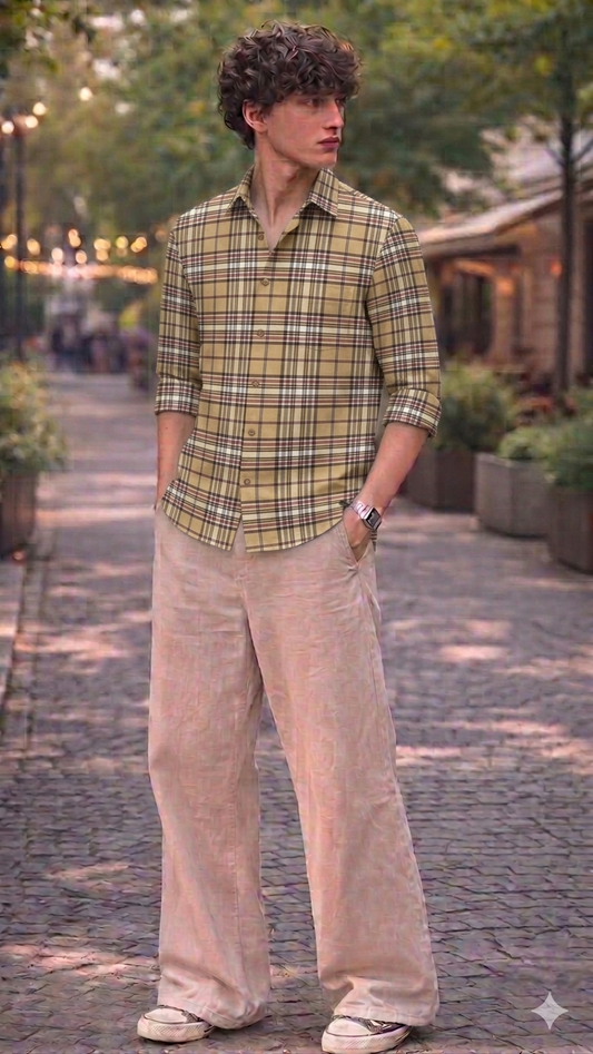 Unstitched Check Full Sleeves Shirt