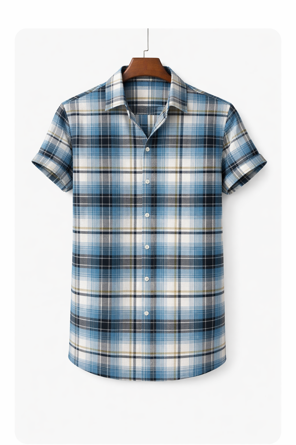 Unstitched Blue White Check Fabric