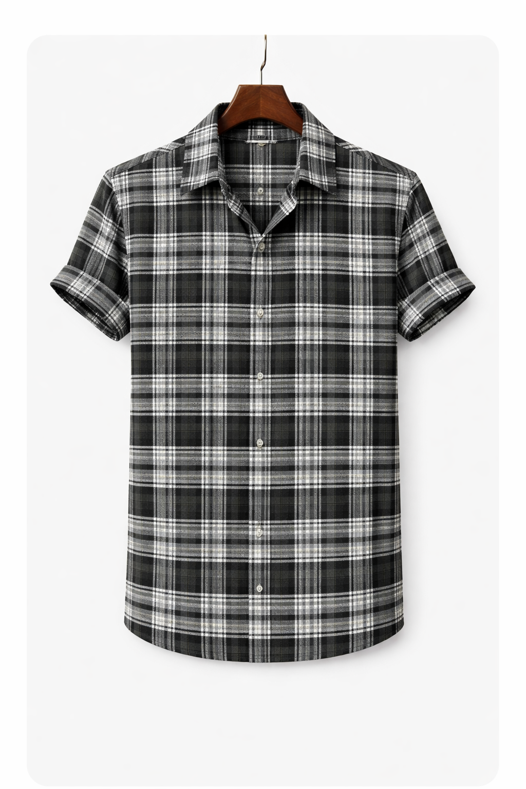 Unstitched Black & Grey Classic Check Fabric